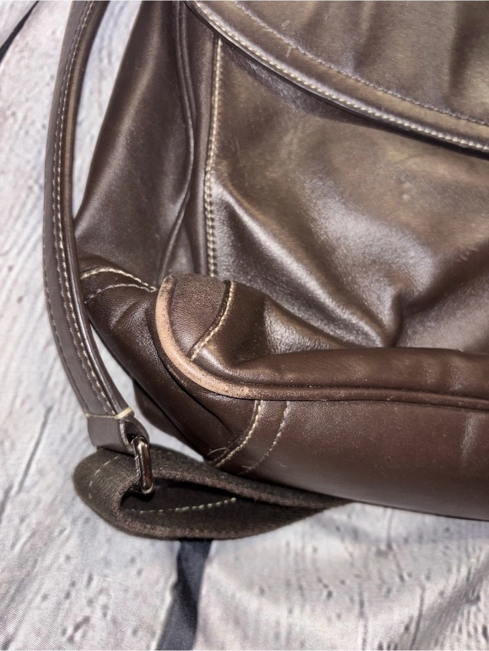 Vintage Coach Brown Leather Briefcase Messenger Bag Large Snap Handle Rare - Picture 3 of 11